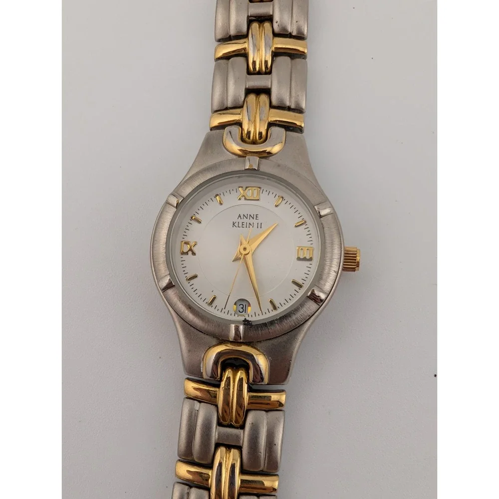 Ann Klein II Watch Women 23mm Silver Gold Two Tone 7
